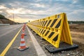 Plastic safety barrier with reflective strips Royalty Free Stock Photo