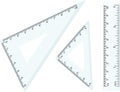 Plastic school triangle and ruler