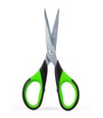 Plastic Scissors Isolated on White Background. Top View of Open Royalty Free Stock Photo