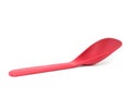 Plastic serving spoon isolated on white Royalty Free Stock Photo