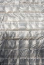 Plastic sheeting on scaffolding Royalty Free Stock Photo