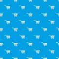Plastic shopping trolley pattern seamless blue Royalty Free Stock Photo
