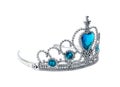 Plastic silver tiara toy isolated on white background. Toy crown isolated