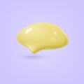 Plastic speech bubble. 3d vector render icon message dialog button. Realistic cartoon design elements