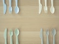 Plastic spoon and fork, bright color Royalty Free Stock Photo