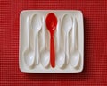 Plastic spoons Royalty Free Stock Photo