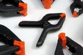 Plastic spring clamps Royalty Free Stock Photo