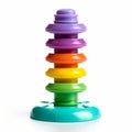 Colorful Ball Stacker Toy On White Background