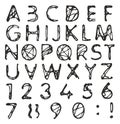 Plastic Stencil Destroyed Alphabet & Numbers with Ball Pen