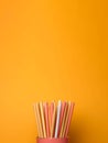 Plastic straw cocktail day vertical banner. Generate Ai