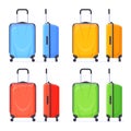 Plastic suitcase wheels. Tourism travel handle bag, luggage wheel trolley airport large zip baggage, travelling hotel