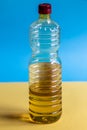 Plastic sunflower oil can with red cap Royalty Free Stock Photo