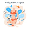 Plastic surgeon concept. Idea of body correction. Implant and liposuction Royalty Free Stock Photo