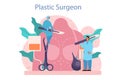 Plastic surgeon concept. Idea of body correction. Implant and Royalty Free Stock Photo