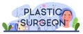 Plastic surgeon typographic header. Idea of body and face correction. Royalty Free Stock Photo
