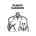 Plastic Surgeon Vector Black Illustration