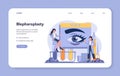 Plastic surgeon web banner or landing page. Idea of body and face correction.