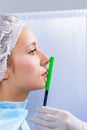 Plastic surgery doctor, patient inspection and consultation