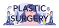 Plastic surgery typographic header. Idea of body and face correction. Royalty Free Stock Photo