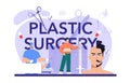 Plastic surgery typographic header. Idea of modern aesthetic medicine. Royalty Free Stock Photo