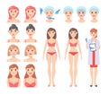 Plastic surgery vector set. Royalty Free Stock Photo