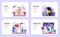 Plastic surgery web banner or landing page set. Idea of modern face aesthetic