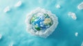 Plastic symbolizes pollution engulfing the earth Royalty Free Stock Photo