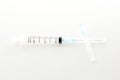 Plastic syringe isolated on white background Royalty Free Stock Photo
