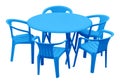 Plastic table and chairs - blue