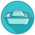 Plastic takeaway container lunch box flat design vector icon Royalty Free Stock Photo