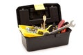 Plastic toolbox and tools Royalty Free Stock Photo
