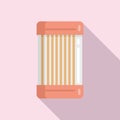 Plastic toothpick box icon flat vector. Tooth pick