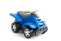 Plastic toy of blue color. the plastic motorcycle for children Royalty Free Stock Photo