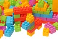 Plastic toy building blocks. Royalty Free Stock Photo