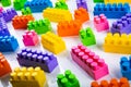 Plastic toy building blocks Royalty Free Stock Photo