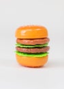 Plastic toy hamburger Royalty Free Stock Photo
