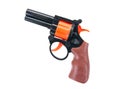 Plastic toy hand gun isolated on white background. Toy gun. Toy hand gun Royalty Free Stock Photo