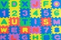 Plastic toy letters spelling the word Autism