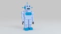 Plastic toy robot 3d rendering