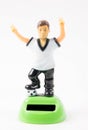 Plastic toy of the soccer player Royalty Free Stock Photo