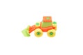 Plastic toy tractor. Royalty Free Stock Photo