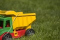 Plastic toy truck on grass Royalty Free Stock Photo