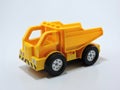 Plastic Toy Trucks on White Background Royalty Free Stock Photo