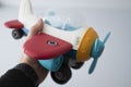 Plastic toy vintage toy propeller airplane Royalty Free Stock Photo