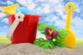 Plastic toys for beach and vacation Royalty Free Stock Photo
