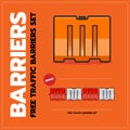 Plastic traffic Barrier, icon, vector design, isolated background