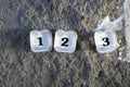 plastic translucent button numbers from an old calculator on a concrete backgroun Royalty Free Stock Photo