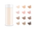 Plastic transparent tube. Packaging for cosmetics. Foundation texture