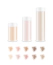 Plastic transparent tube. Packaging for cosmetics. Foundation texture