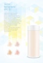 Plastic transparent tube. Packaging for cosmetics. Foundation texture